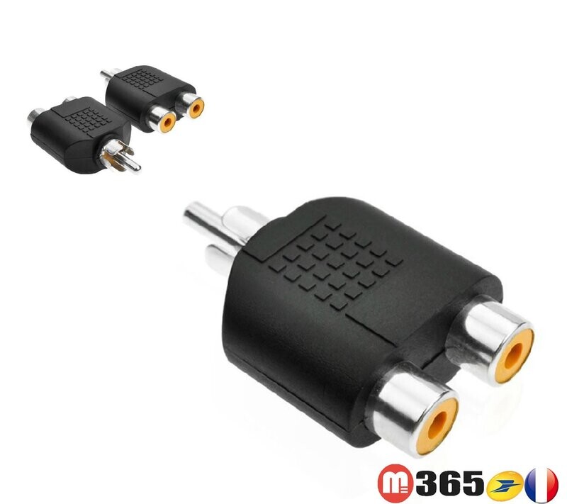 adaptateur RCA mâle vers 2 femelle adaptateur rca 1 vers 2 F