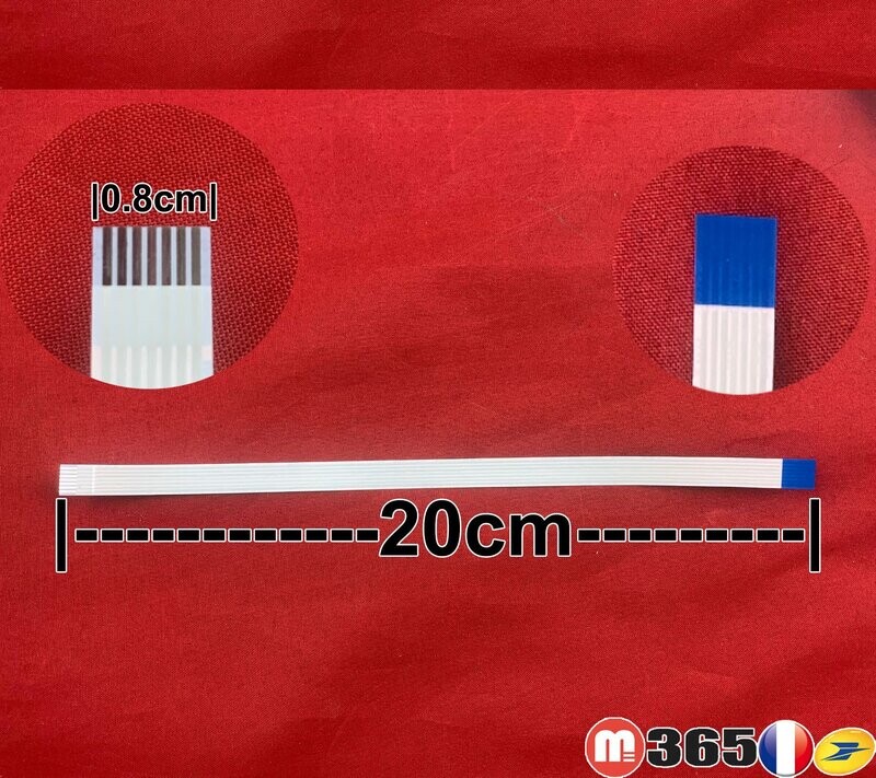 nappe 7 pins 20cm*0.8cm Connecteurs  en opposé face