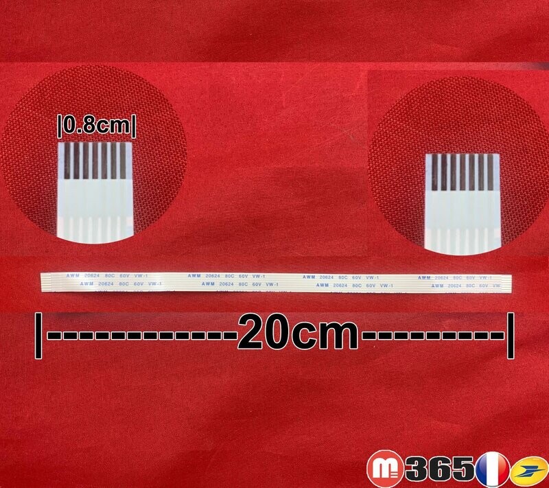 nappe 7 pins 20cm*0.8cm Connecteurs  en même face