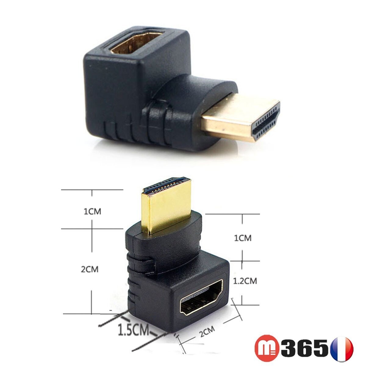 Adaptateur HDMI Mâle / Femelle Coudé 270°