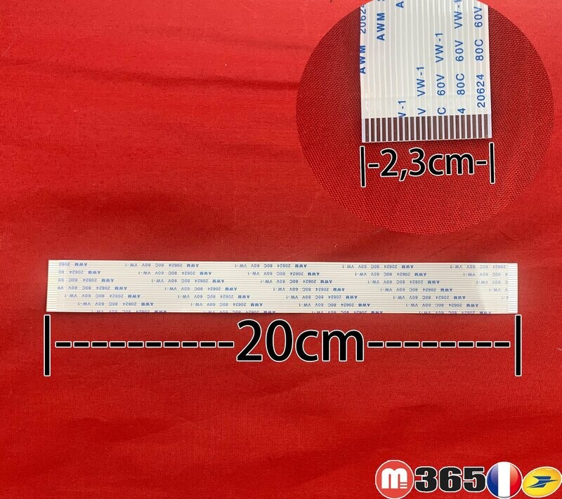 nappe 22 pins 20cm*2.3cm Connecteurs  en même face