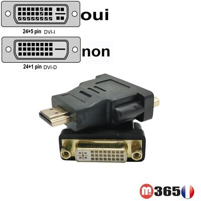 Adaptateur HDMI male vers dvi -d 24+5 femelle DVI adapter