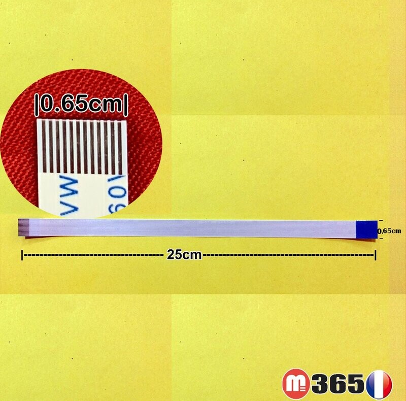nappe 12 pins 25cm*0.65cm Connecteurs en opposé face