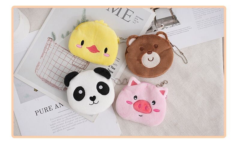 Porte-Monnaie panda coton porte monnaie panda mignon Porte-clés