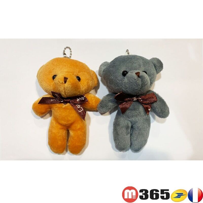 lot de 2 peluché ourson 11cm pour Décorez sac à dos ou porte-clés