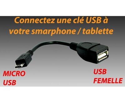 cable microusb Mâle vers USB Femelle fonction OTG micro-usb à usb