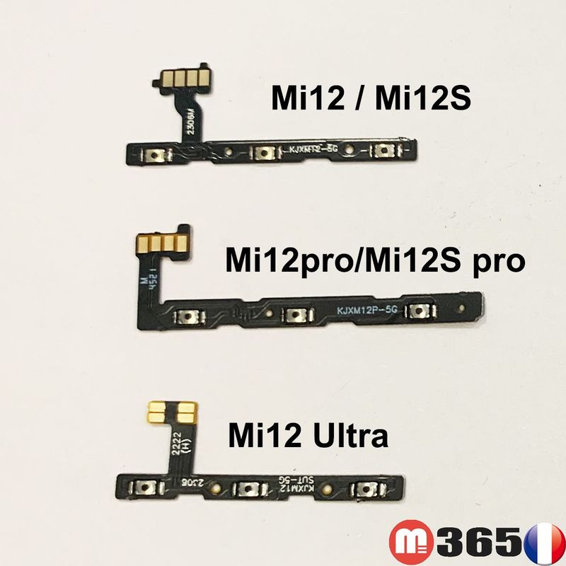 xiaomi Mi12 series Nappe ON/OFF bouton POWER ALLUMAGE