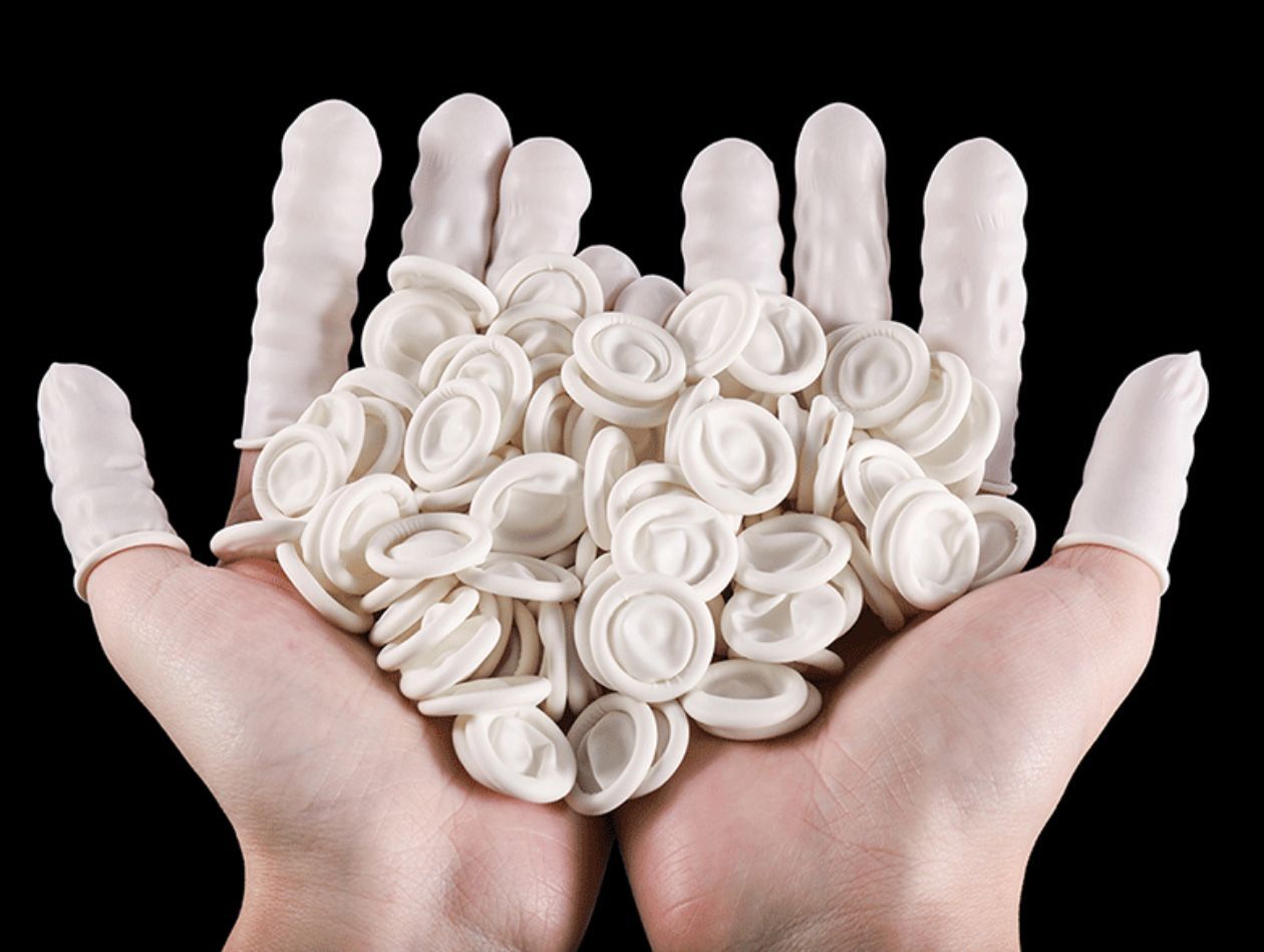 Doigtiers en latex, protège-doigts imperméables jetables