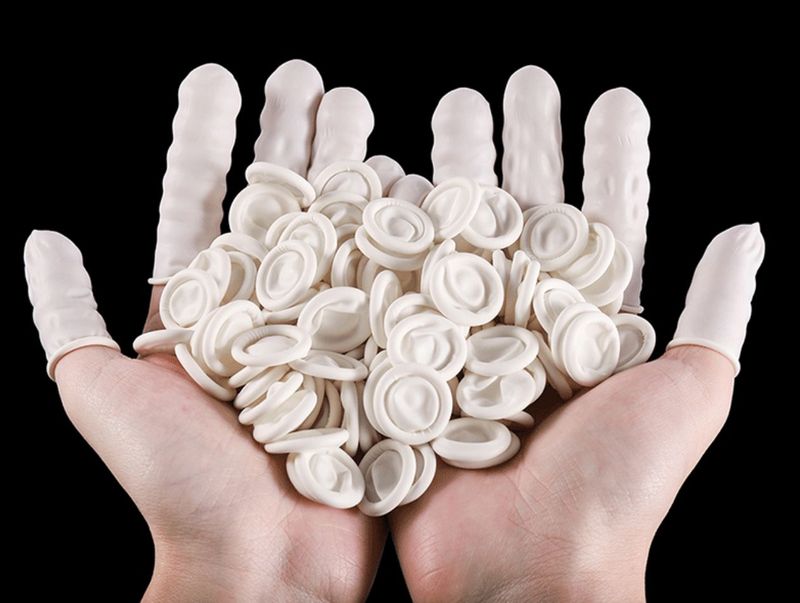 Doigtiers en latex, protège-doigts imperméables jetables