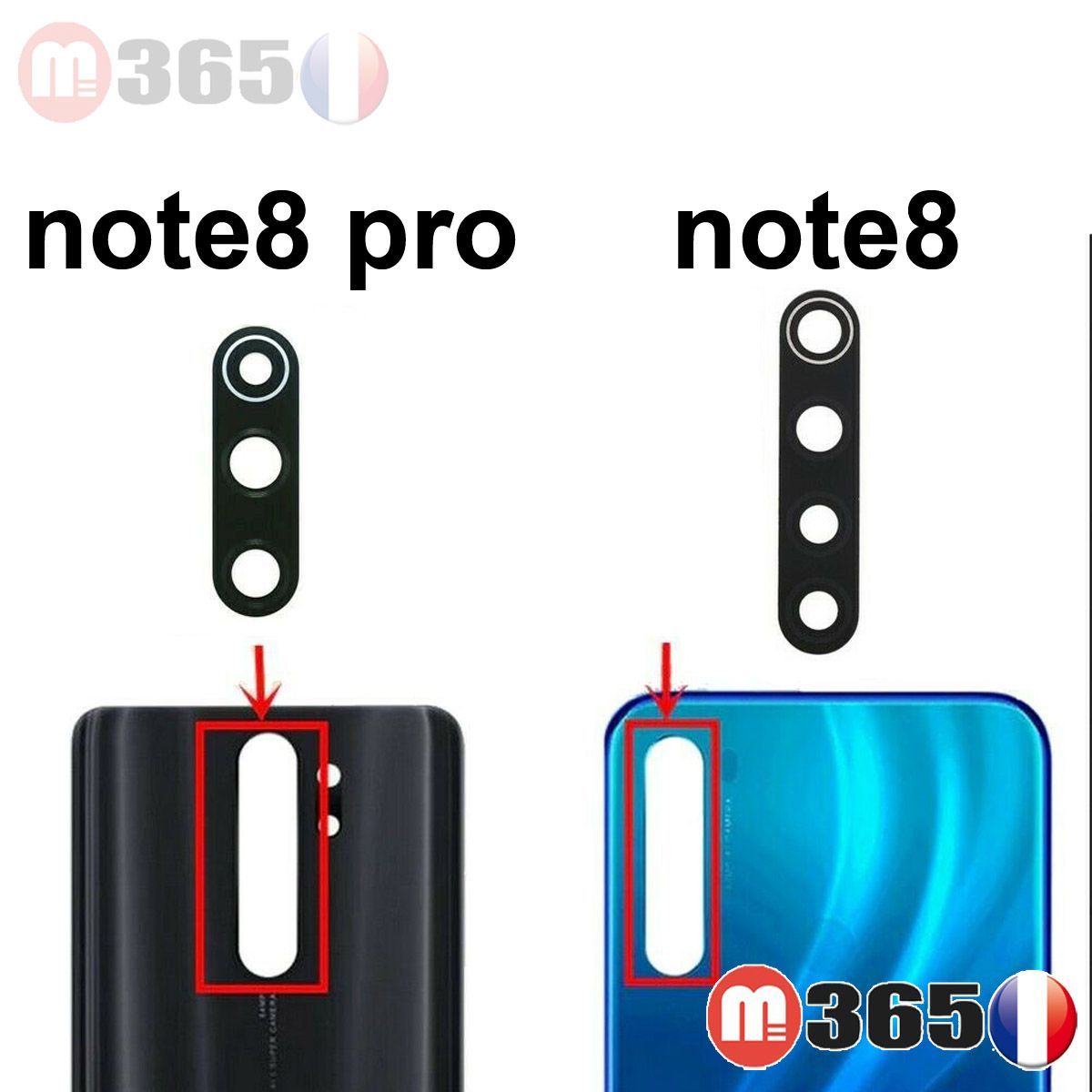 verre Vitre caméra lentille redmi note8 note8T note8pro