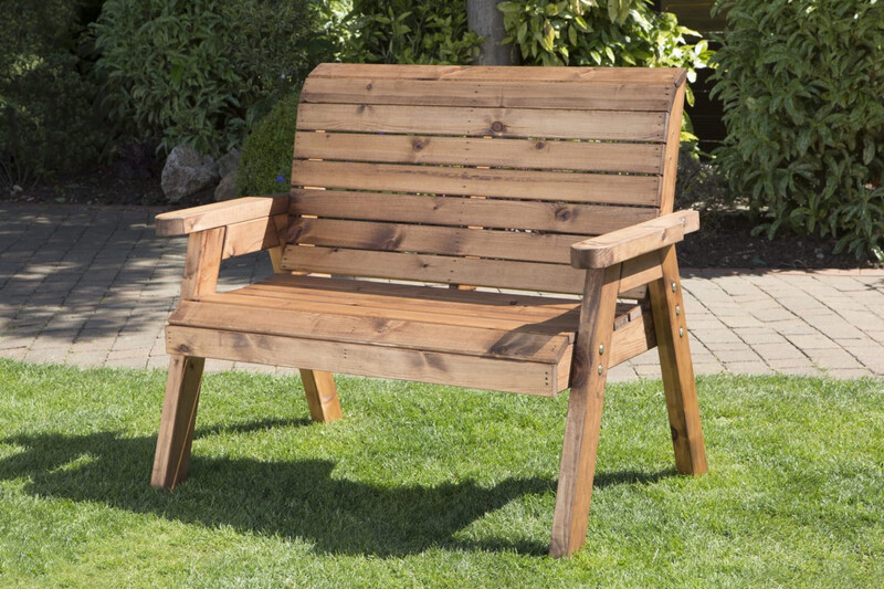 Wooden Garden 2 Seater Bench Gold