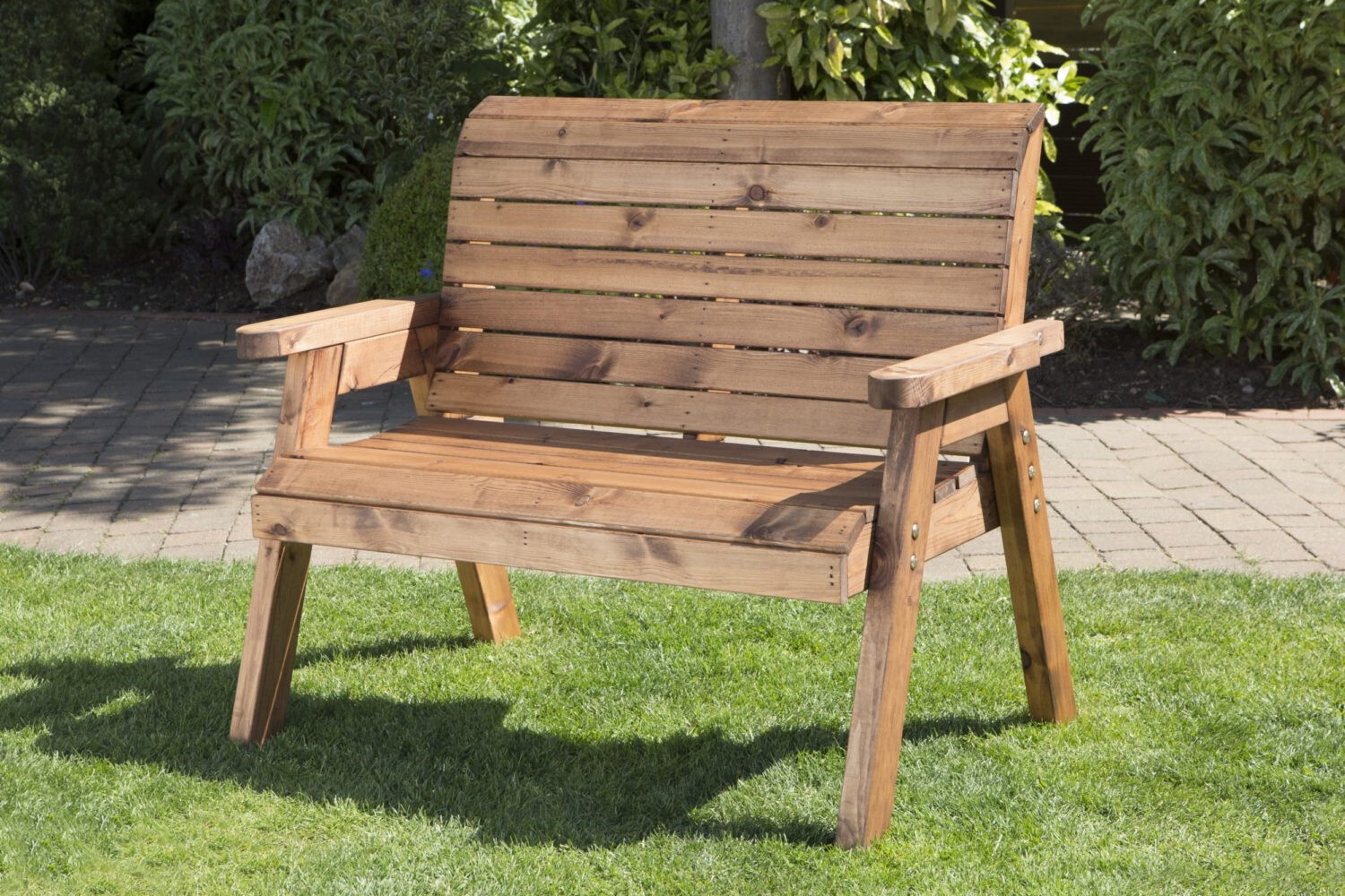 Wooden Garden 2 Seater Bench Gold