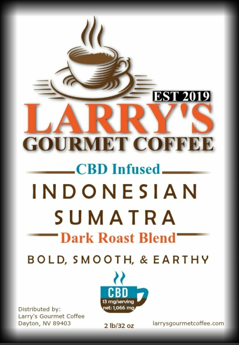 Larry's CBDHemp-Infused Gourmet Coffee - Sumatra Dark Roast (2lb bag)