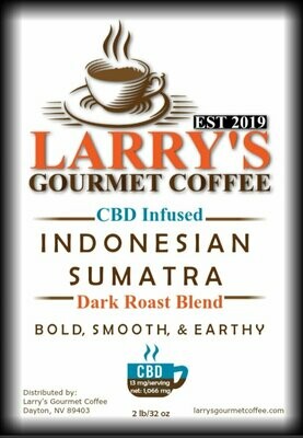 Larry's CBDHemp-Infused Gourmet Coffee - Sumatra Dark Roast (2lb bag)