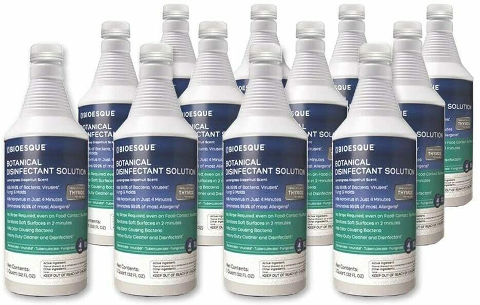 BIOESQUE Botanical Disinfectant Solution - Case of 32 oz. Bottles with Trigger Sprayer (case of 12)