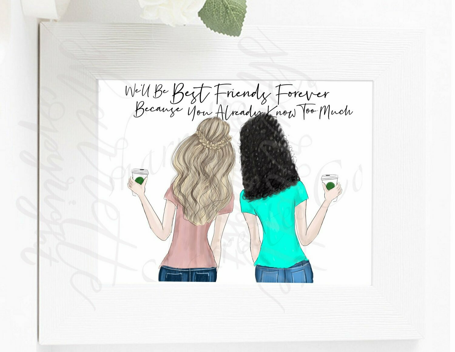 Custom best friend bff illustration Custom best friend bff illustration