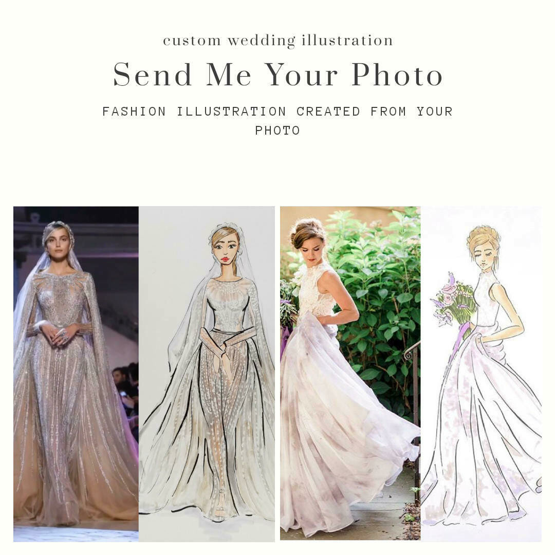 Custom Wedding Bridal Fashion Illustration