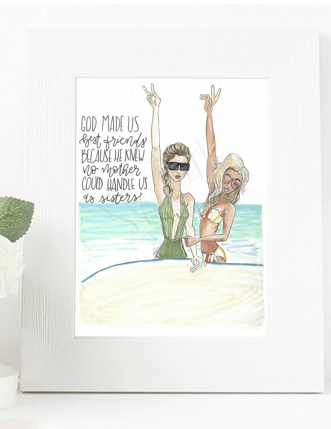 Customizable Best Friend Beach Print Customizable Best Friend Beach Print