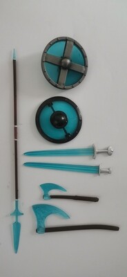 Viking vs Barbarian blue energy weapons pack