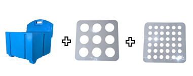 Blue Haycube Mini & Trickle Feeder Grill - Small & Large Hole Multipack