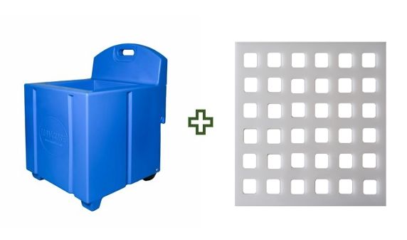 Blue Haycube & Trickle Feeder Grill - Small Hole