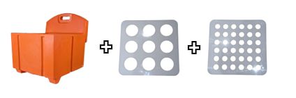 Orange Haycube Mini & Trickle Feeder Grill - Small & Large Hole Multi-Pack