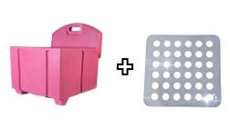 Pink Haycube Mini & Trickle Feeder Grill - Small Hole