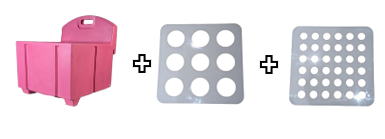 Pink Haycube Mini & Trickle Feeder Grill - Small & Large Hole Multi-Pack