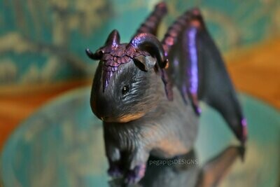 Female Dragapig figurine made with Fimo (dragon guinea pig)