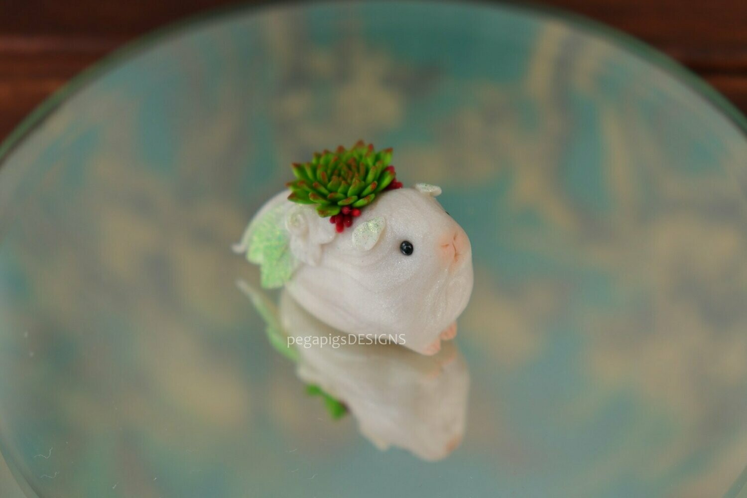 Pearl Succulent Pegapiggy "Sparkly Green"