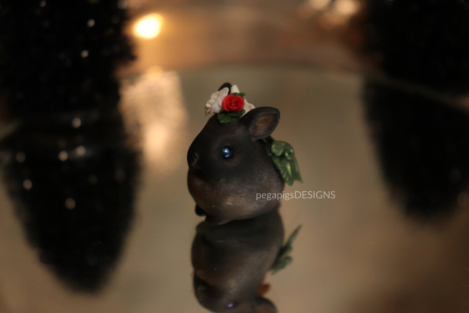 Baby pegabunny - red & white roses