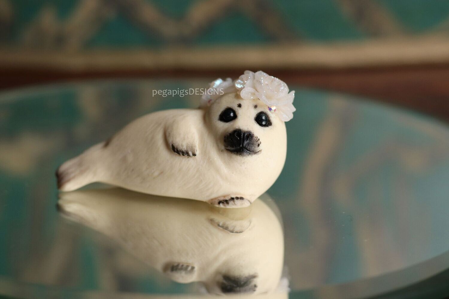Harp Seal Baby With Ice Flowers