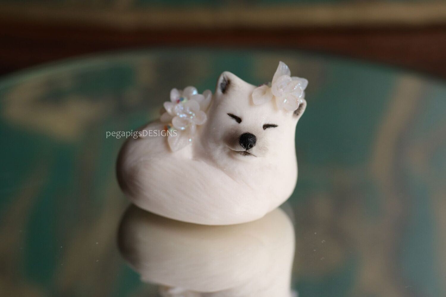 Arctic Fox With Ice Flowers