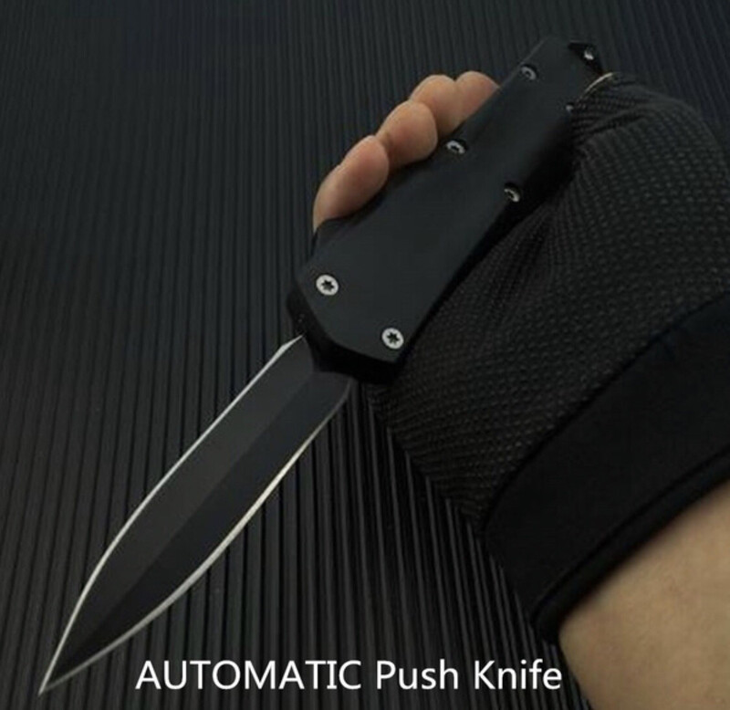 Tactical EDC Knife Spring Assisted Knives Fixed Blade Double Edge