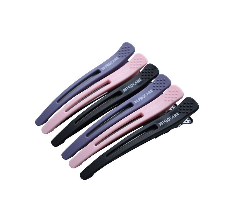 PROCARE PREMIUM SECTIONING CLIP X 6 GREY/PINK/BLACK