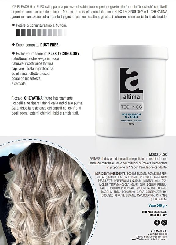 Decolorante grigio ICE Bleach 500 gr. Decolorante grigio ICE Bleach 500 gr.