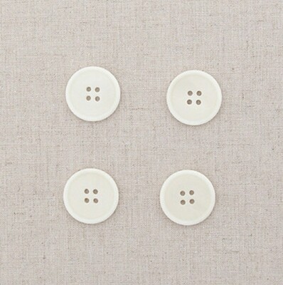 Modern French Buttons 18mm _ Ivory