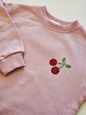 Glitter Cherry Print _ Kids Sweatshirt Glitter Cherry Print _ Kids Sweatshirt