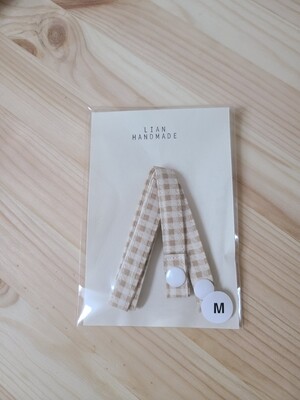 Kids handmade mask strap_ beige plaid Kids handmade mask strap_ beige plaid