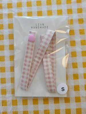 Kids handmade mask strap_ pink plaid Kids handmade mask strap_ pink plaid
