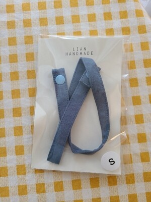 Kids handmade mask strap_ indie blue linen Kids handmade mask strap_ indie blue linen