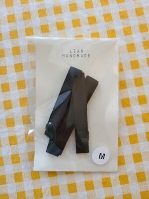 handmade mask strap_ black linen