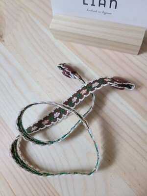 Kids handmade mask strap_ brown lace