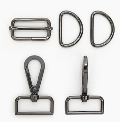 Strap hook set 32mm_ metal grey