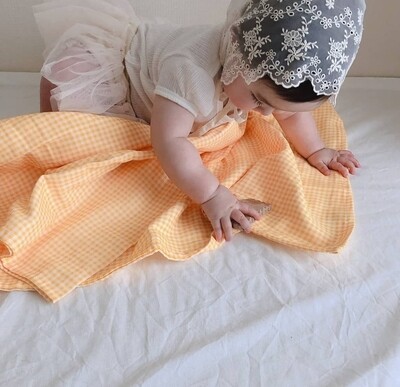 Baby Blanket Double Gauze_small check yellow