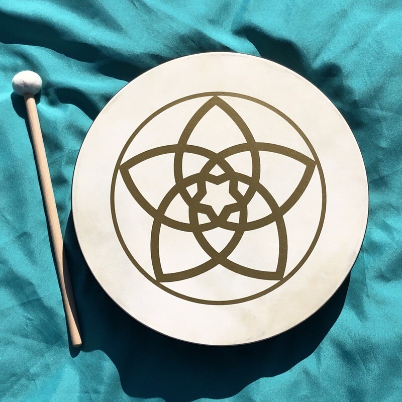 Hand Drum, 16&quot;, Venus Flower