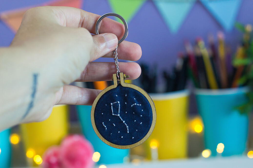 Ursa Minor - Embroidery Keychain Art