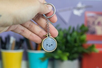 Little Face - Embroidery Keychain Art