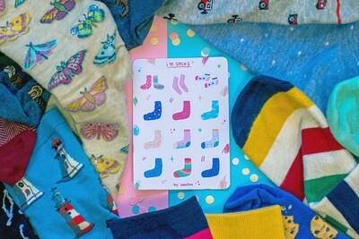 I Love Socks - Mini Sticker Sheet