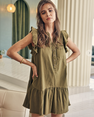 Be The Change Dress in Olive